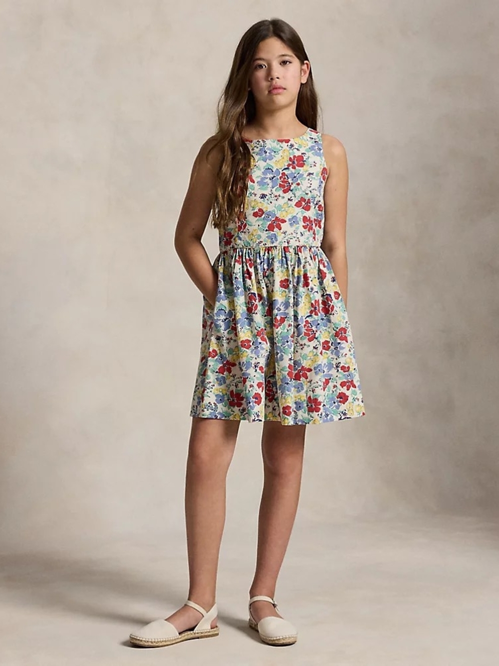Polo Ralph Lauren Girls 14 Floral Dress Button Back Cottagecore Spring Sundress